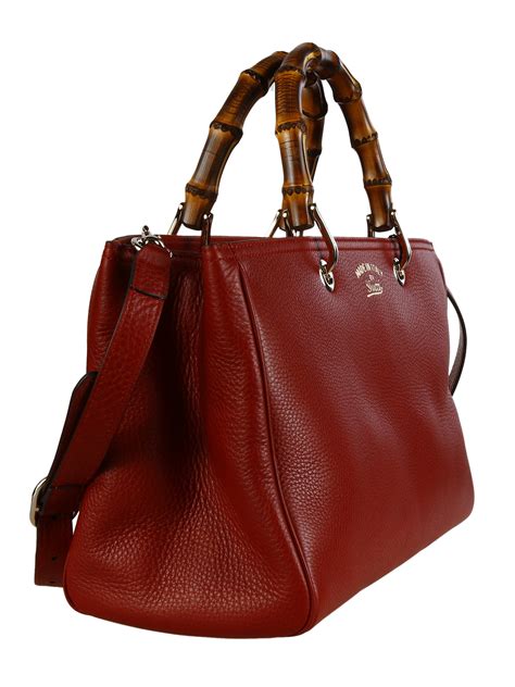 red gucci bag with bamboo handle|gucci bamboo handle shopper.